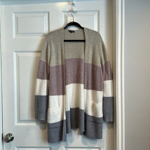 Pink Clover Open Cardigan khaki/pink/cream/gray